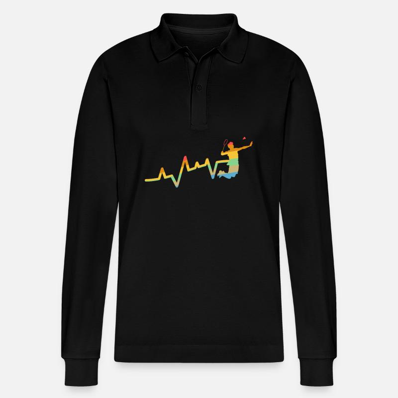 Federball Evolution Badminton - Polo à manches longues bio PREPSTER Stanley/Stella Unisexe - noir