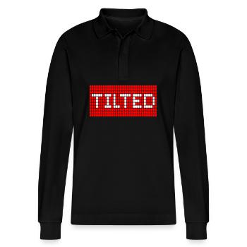 Flipper Pinball - Stanley/Stella Organic Unisex Long-Sleeved Polo Shirt Prepster - black - Front - Anna (173cm) & Nico (186cm)
