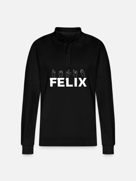 Sign language Felix - Stanley/Stella Organic Unisex Long-Sleeved Polo Shirt Prepster - black