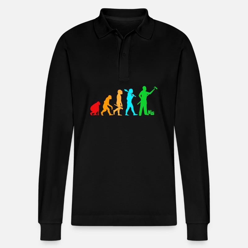 Évolution du peintre - Polo à manches longues bio PREPSTER Stanley/Stella Unisexe - noir