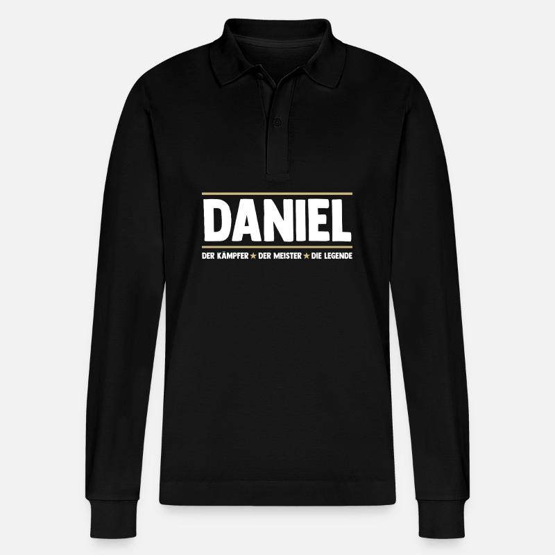 Daniel - Stanley/Stella Unisex Bio-Langarm-Poloshirt Prepster - Schwarz