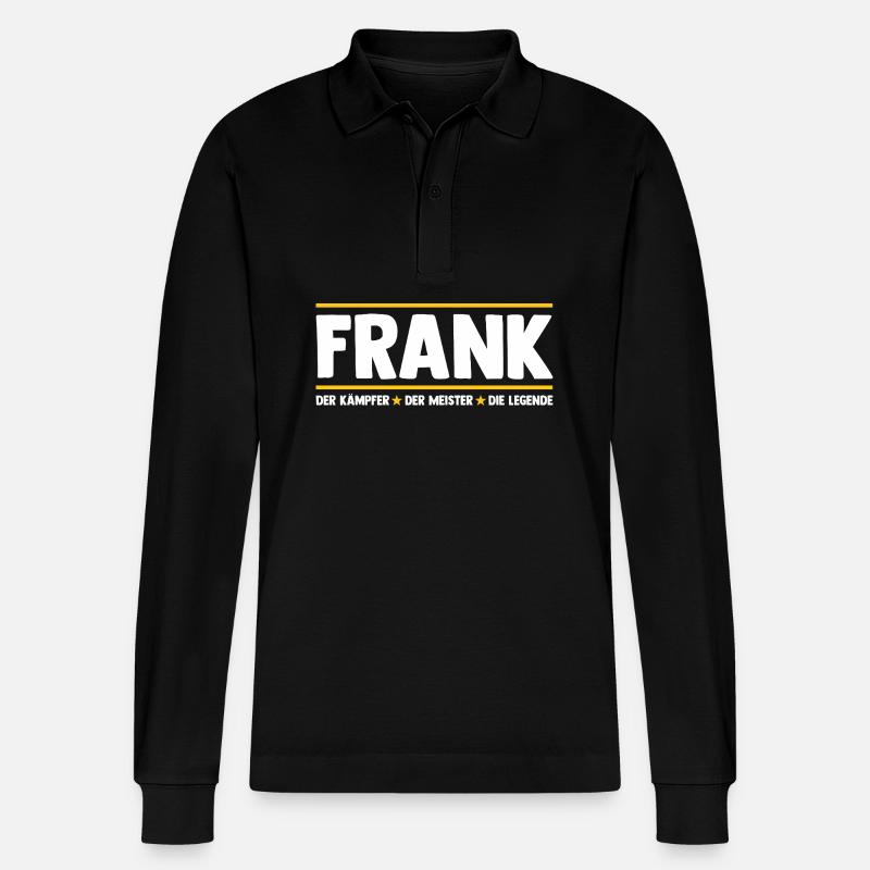 Frank - Stanley/Stella Unisex Bio-Langarm-Poloshirt Prepster - Schwarz