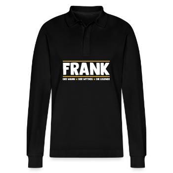 Frank - Stanley/Stella Organic Unisex Long-Sleeved Polo Shirt Prepster - black - Front - Anna (173cm) & Nico (186cm)