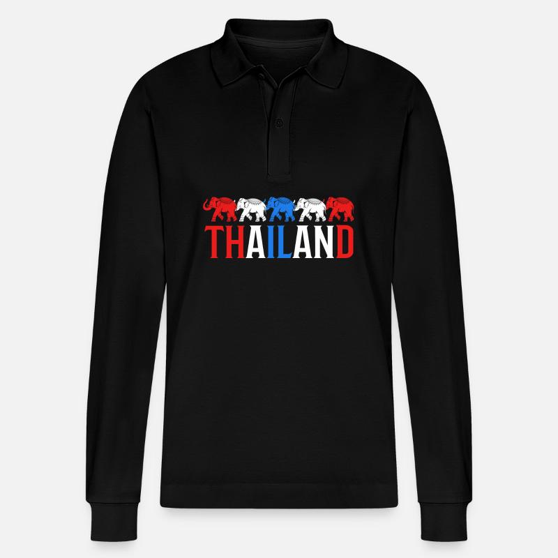 Thailand - Stanley/Stella Unisex Bio-Langarm-Poloshirt Prepster - Schwarz