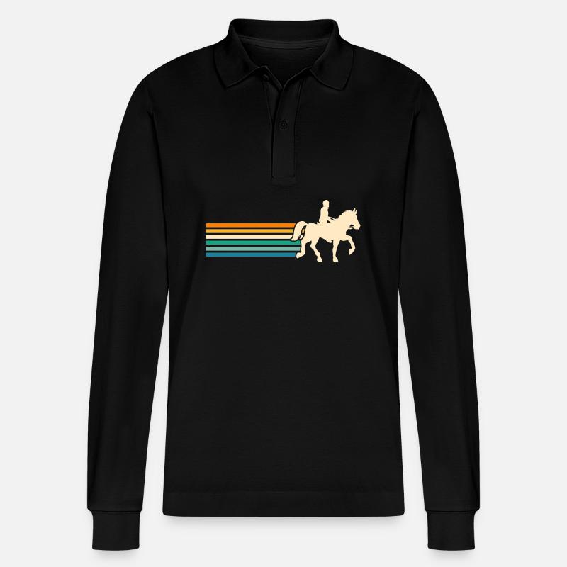 Cheval - Polo à manches longues bio PREPSTER Stanley/Stella Unisexe - noir