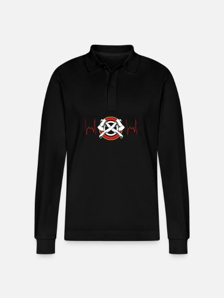 Axe Throw - Stanley/Stella Organic Unisex Long-Sleeved Polo Shirt Prepster - black
