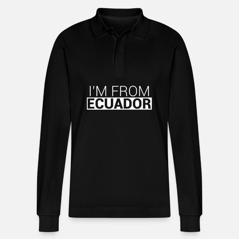 Vengo dall'Ecuador Ecuadoriani Ecuadoriani - Polo a manica lunga ecologica unisex Prepster di Stanley/Stella - nero
