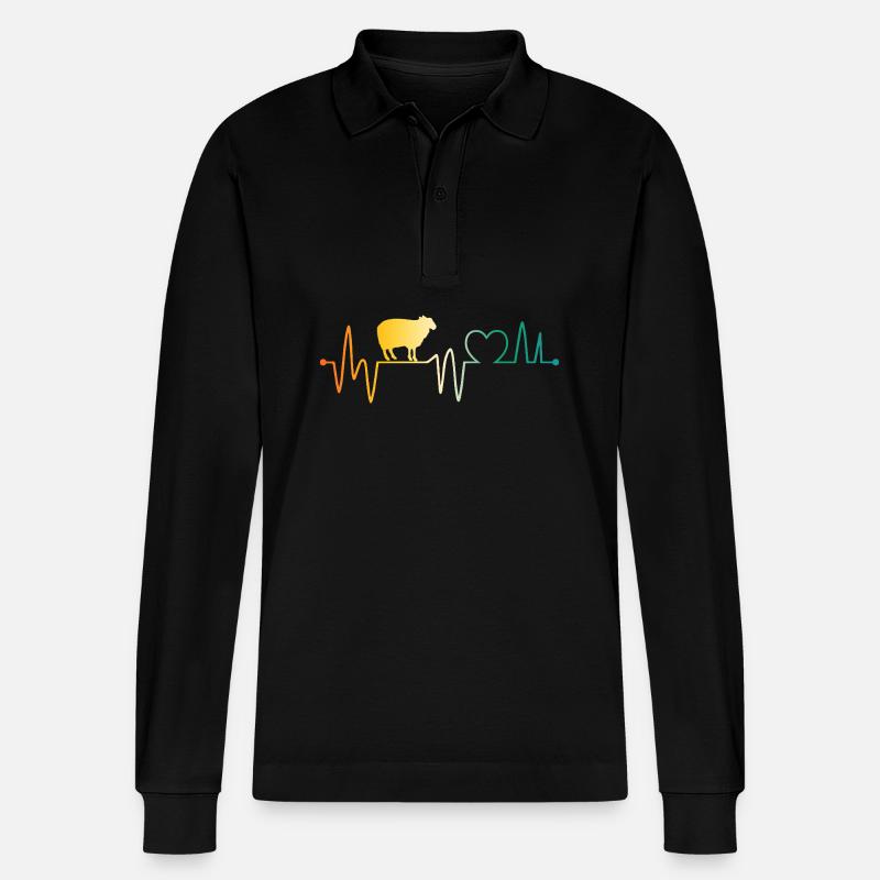 Schäfer Schaf - Stanley/Stella Unisex Bio-Langarm-Poloshirt Prepster - Schwarz