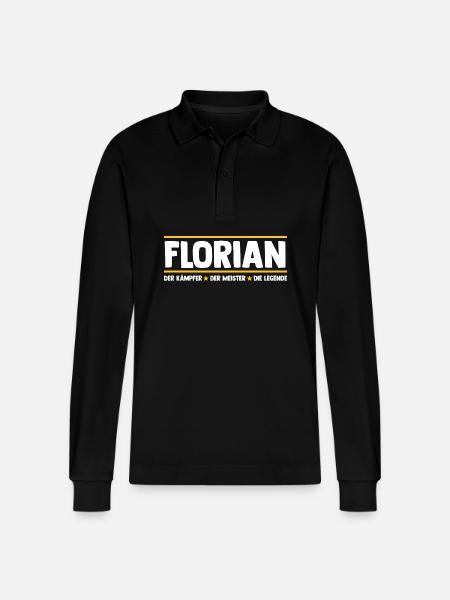 Florian - Stanley/Stella Organic Unisex Long-Sleeved Polo Shirt Prepster - black
