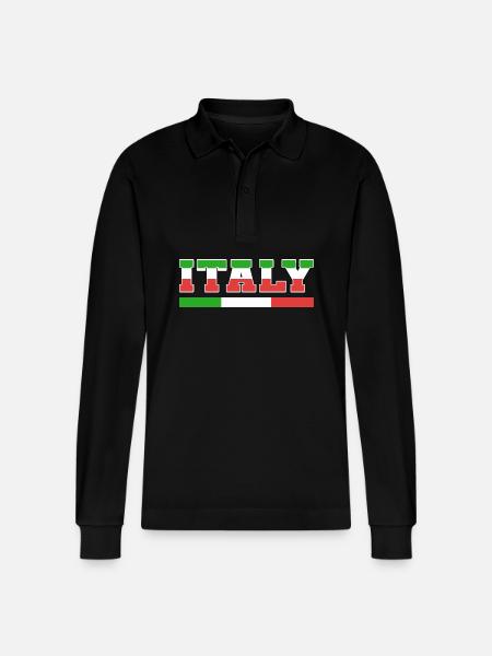 Italy - Stanley/Stella Organic Unisex Long-Sleeved Polo Shirt Prepster - black