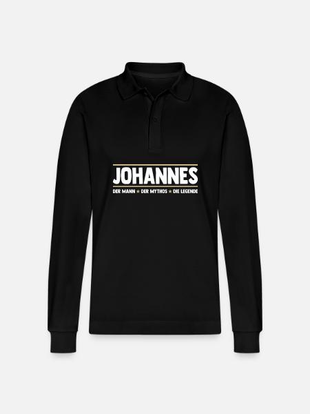 Johannes - Stanley/Stella Organic Unisex Long-Sleeved Polo Shirt Prepster - black