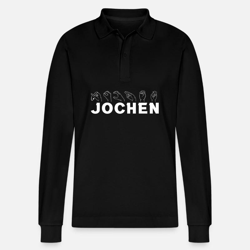 Gebärdensprache Jochen - Stanley/Stella Unisex Bio-Langarm-Poloshirt Prepster - Schwarz