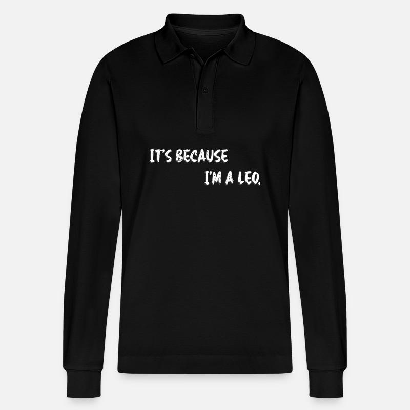 Sternzeichen Löwe - Stanley/Stella Unisex Bio-Langarm-Poloshirt Prepster - Schwarz