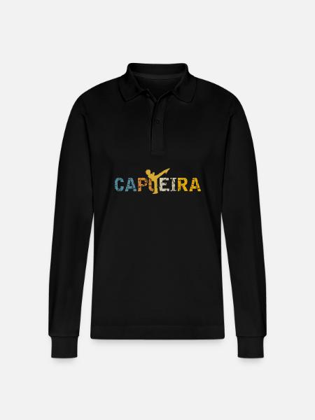 Capoeira - Stanley/Stella Organic Unisex Long-Sleeved Polo Shirt Prepster - black