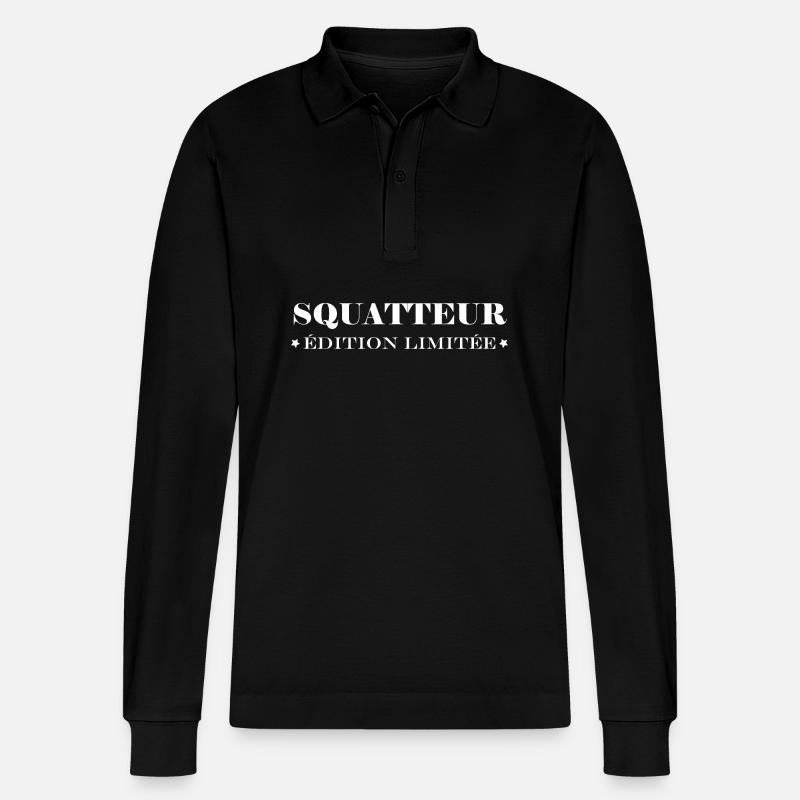 squatteur - Polo à manches longues bio PREPSTER Stanley/Stella Unisexe - noir