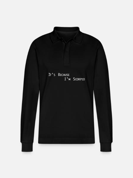 Sternzeichen Skorpion - Stanley/Stella Unisex Bio-Langarm-Poloshirt Prepster - Schwarz