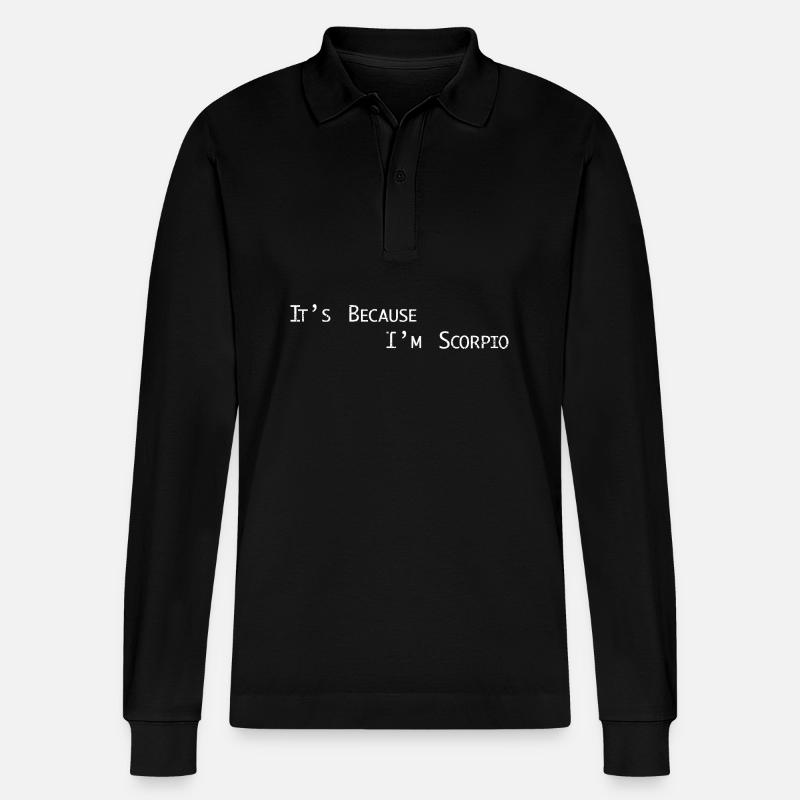 Sternzeichen Skorpion - Stanley/Stella Unisex Bio-Langarm-Poloshirt Prepster - Schwarz