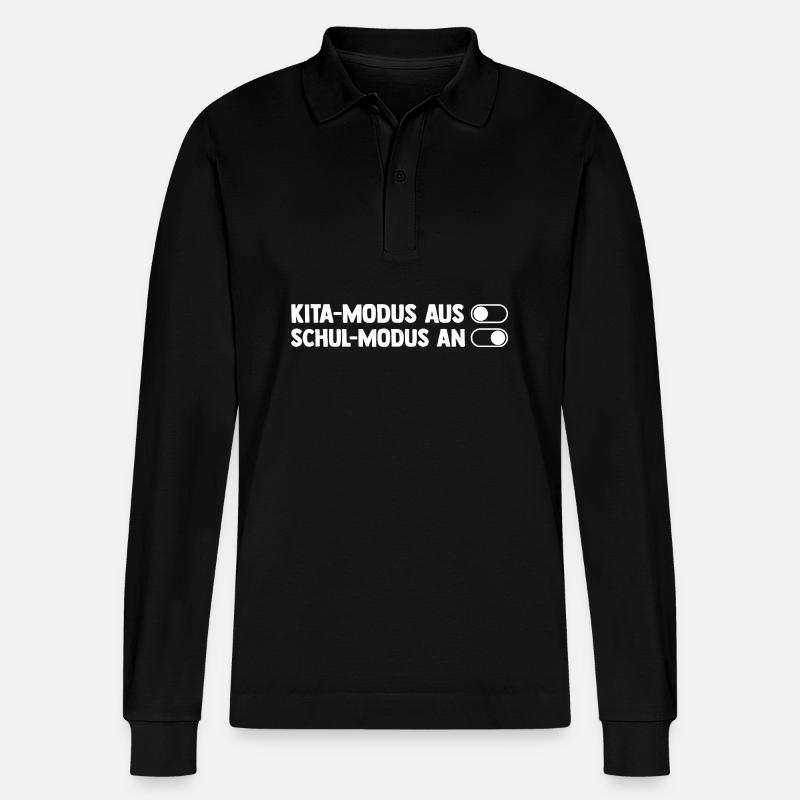 Kita Abgänger Einschulung Schulkind - Stanley/Stella Unisex Bio-Langarm-Poloshirt Prepster - Schwarz