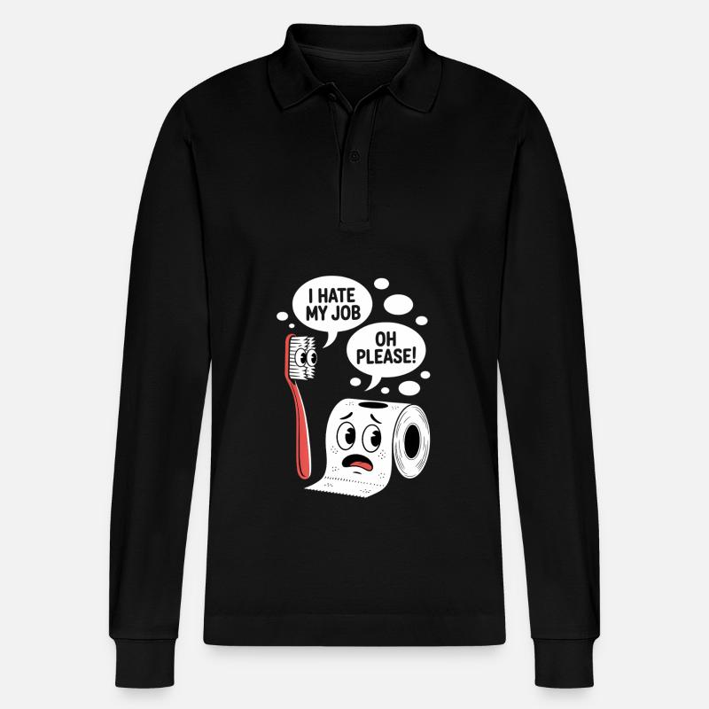 Witziger Comic Spruch Sarkastisch Witzig - Stanley/Stella Unisex Bio-Langarm-Poloshirt Prepster - Schwarz
