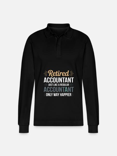 Retired Accountant Saying Retirement - Stanley/Stella Organic Unisex Long-Sleeved Polo Shirt Prepster - black