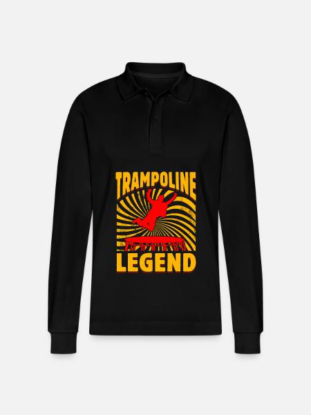 Trampoline Legend - Stanley/Stella Organic Unisex Long-Sleeved Polo Shirt Prepster - black