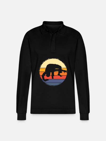 Capoeira - Stanley/Stella Organic Unisex Long-Sleeved Polo Shirt Prepster - black