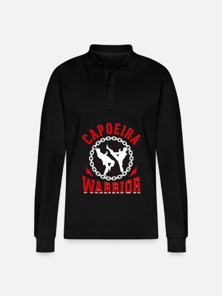 Capoeira Krieger - Stanley/Stella Unisex Bio-Langarm-Poloshirt Prepster - Schwarz