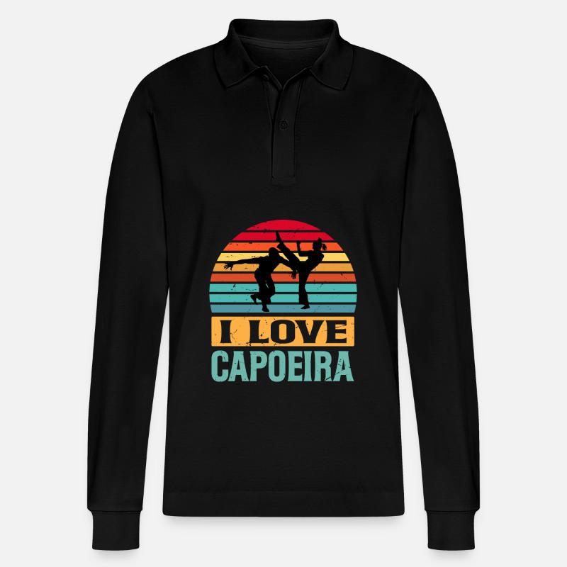 Ich liebe Capoeira - Stanley/Stella Unisex Bio-Langarm-Poloshirt Prepster - Schwarz