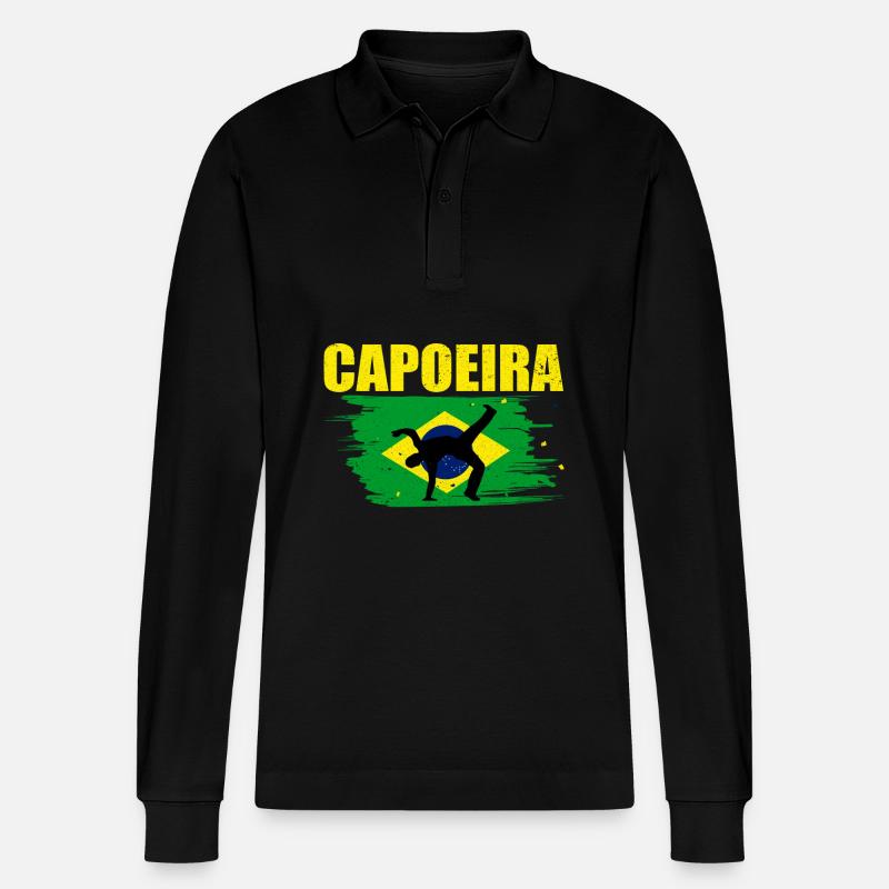 Capoeira - Stanley/Stella Unisex Bio-Langarm-Poloshirt Prepster - Schwarz