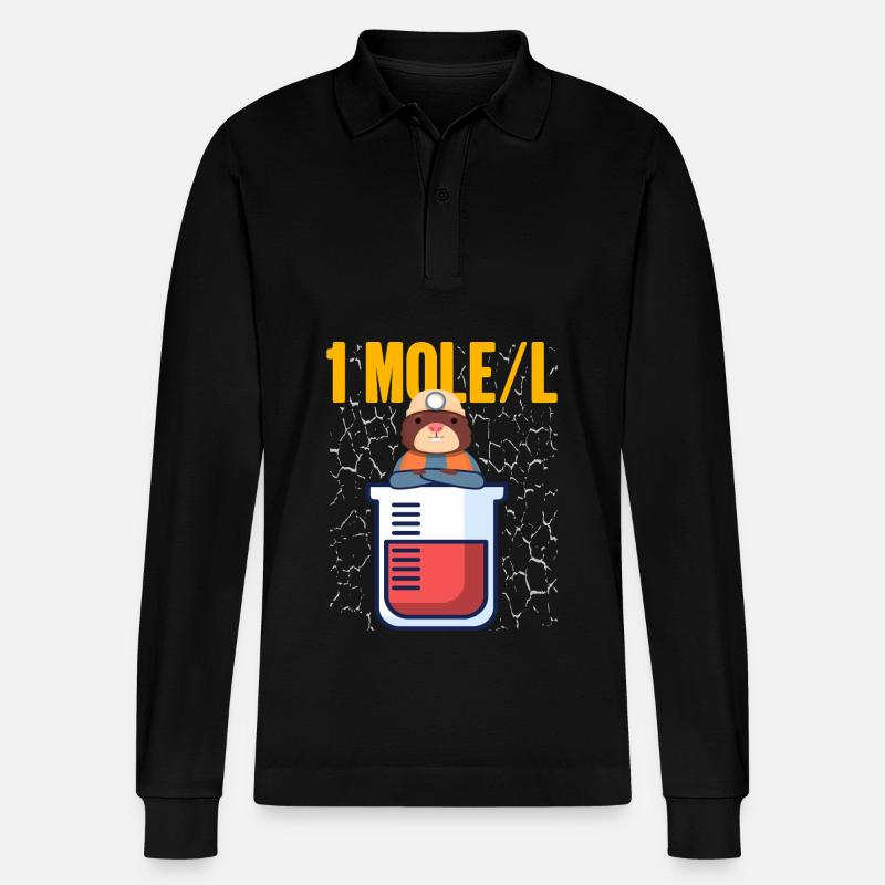Maulwurf - Stanley/Stella Unisex Bio-Langarm-Poloshirt Prepster - Schwarz