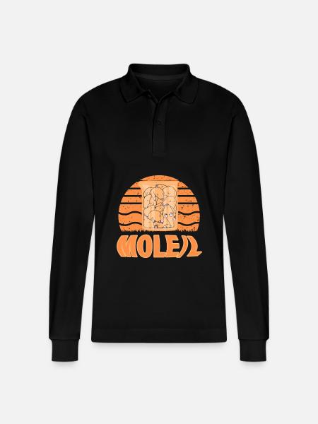 Mole - Stanley/Stella Organic Unisex Long-Sleeved Polo Shirt Prepster - black