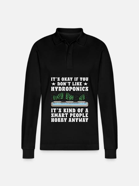 Hydroponics - Stanley/Stella Organic Unisex Long-Sleeved Polo Shirt Prepster - black