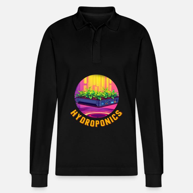 Hydroponik - Stanley/Stella Unisex Bio-Langarm-Poloshirt Prepster - Schwarz
