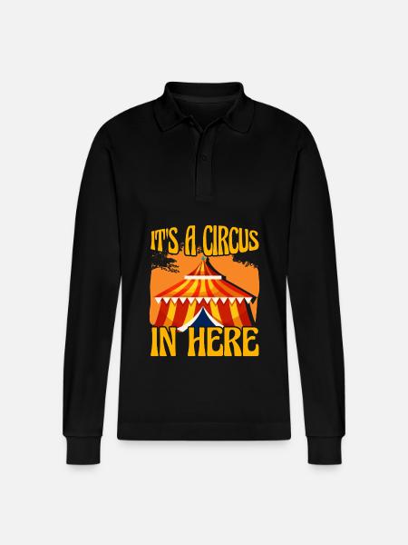 It's a Circus in here - Stanley/Stella Organic Unisex Long-Sleeved Polo Shirt Prepster - black