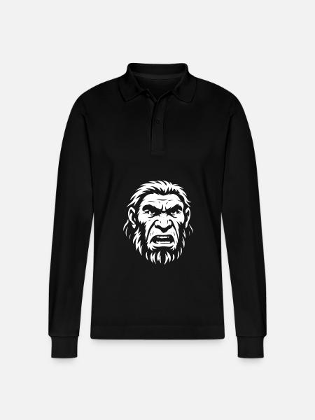 Neanderthal Costume Carnival Gift - Stanley/Stella Organic Unisex Long-Sleeved Polo Shirt Prepster - black