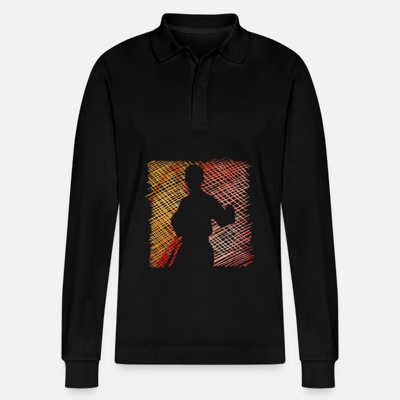 Wing Chun - Stanley/Stella Unisex Bio-Langarm-Poloshirt Prepster - Schwarz