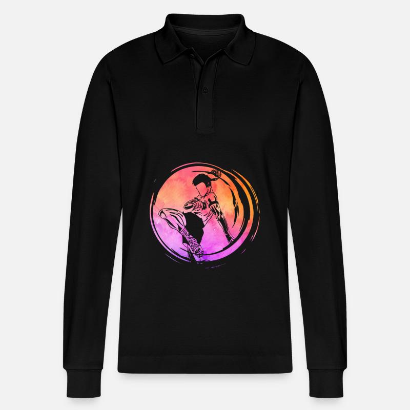 Muay Thai - Stanley/Stella Unisex Bio-Langarm-Poloshirt Prepster - Schwarz