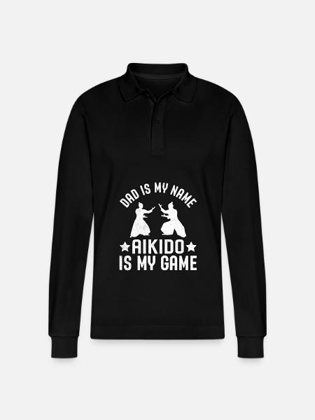 Far hedder Aikido er mit spil - Stanley/Stella Prepster økologisk unisex langærmet poloshirt - sort
