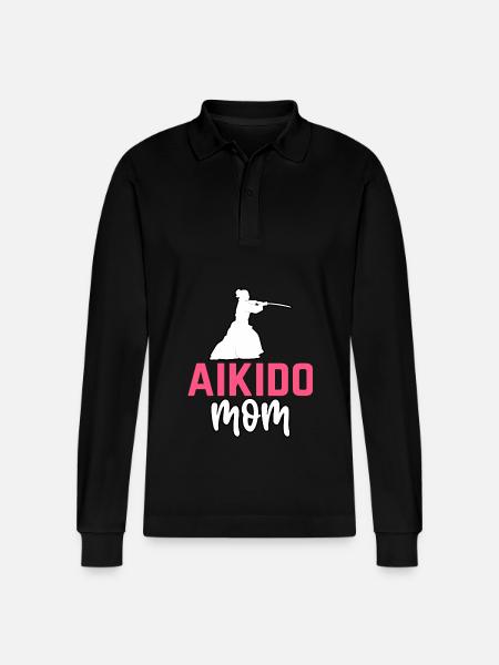Aikido Mama - Stanley/Stella Unisex Bio-Langarm-Poloshirt Prepster - Schwarz