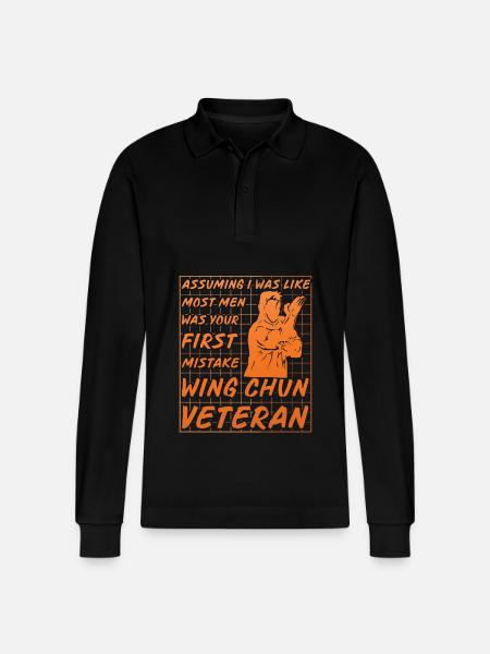 Wing Chun - Stanley/Stella Unisex Bio-Langarm-Poloshirt Prepster - Schwarz