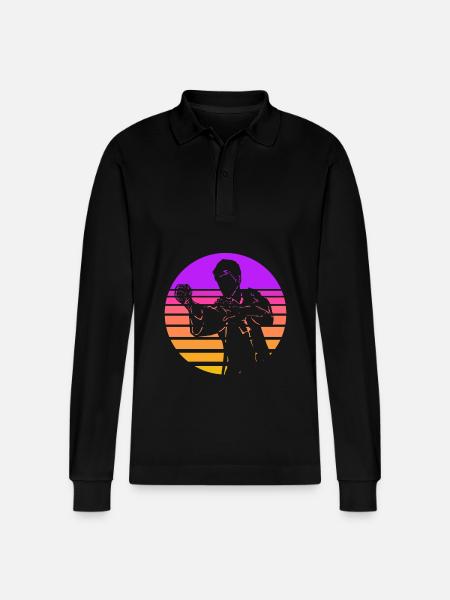Wing Chun - Stanley/Stella Organic Unisex Long-Sleeved Polo Shirt Prepster - black