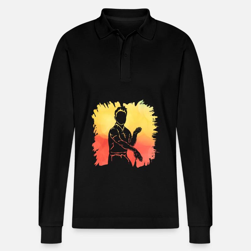Wing Chun - Stanley/Stella Unisex Bio-Langarm-Poloshirt Prepster - Schwarz
