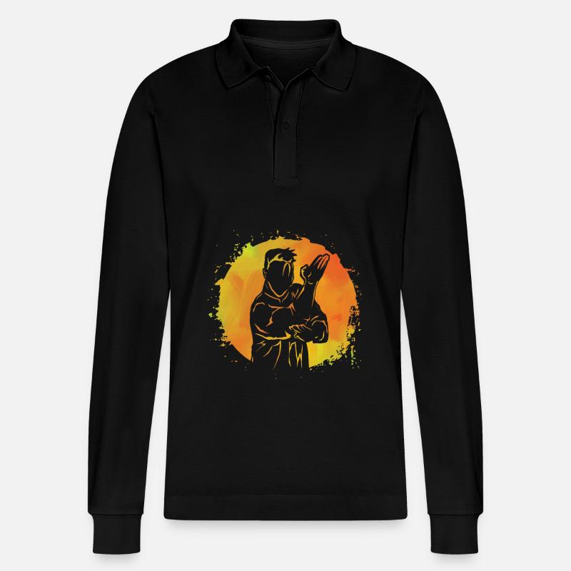 Wing Chun - Stanley/Stella Unisex Bio-Langarm-Poloshirt Prepster - Schwarz