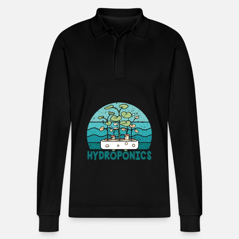 Hydroponik - Stanley/Stella Unisex Bio-Langarm-Poloshirt Prepster - Schwarz
