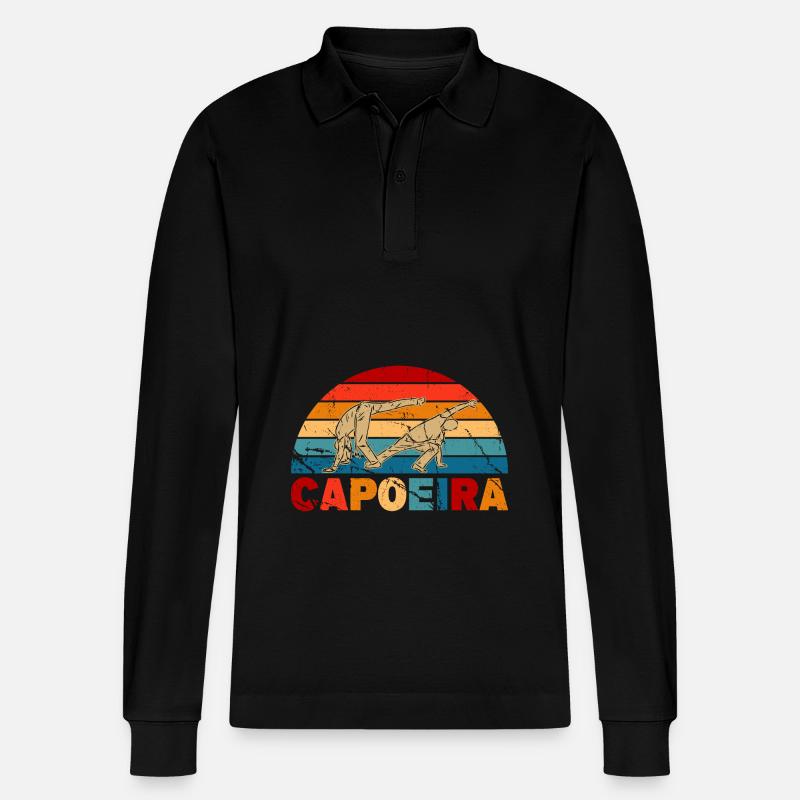 Capoeira - Stanley/Stella Unisex Bio-Langarm-Poloshirt Prepster - Schwarz