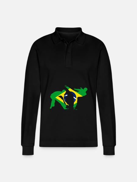Capoeira - Stanley/Stella Organic Unisex Long-Sleeved Polo Shirt Prepster - black