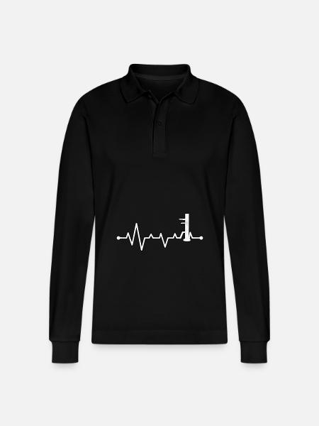 Kung Fu Wing Chun - Stanley/Stella Organic Unisex Long-Sleeved Polo Shirt Prepster - black