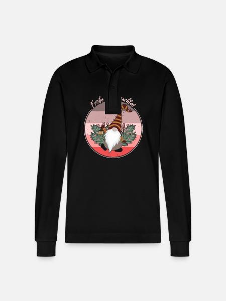 Magia de Papá Noel Secreto Feliz Navidad para el estado de ánimo - Polo de manga larga orgánico unisex Prepster de Stanley/Stella - negro