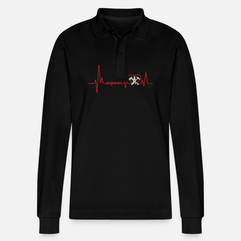 Carpenter Heartbeat Shirt - Polo à manches longues bio PREPSTER Stanley/Stella Unisexe - noir