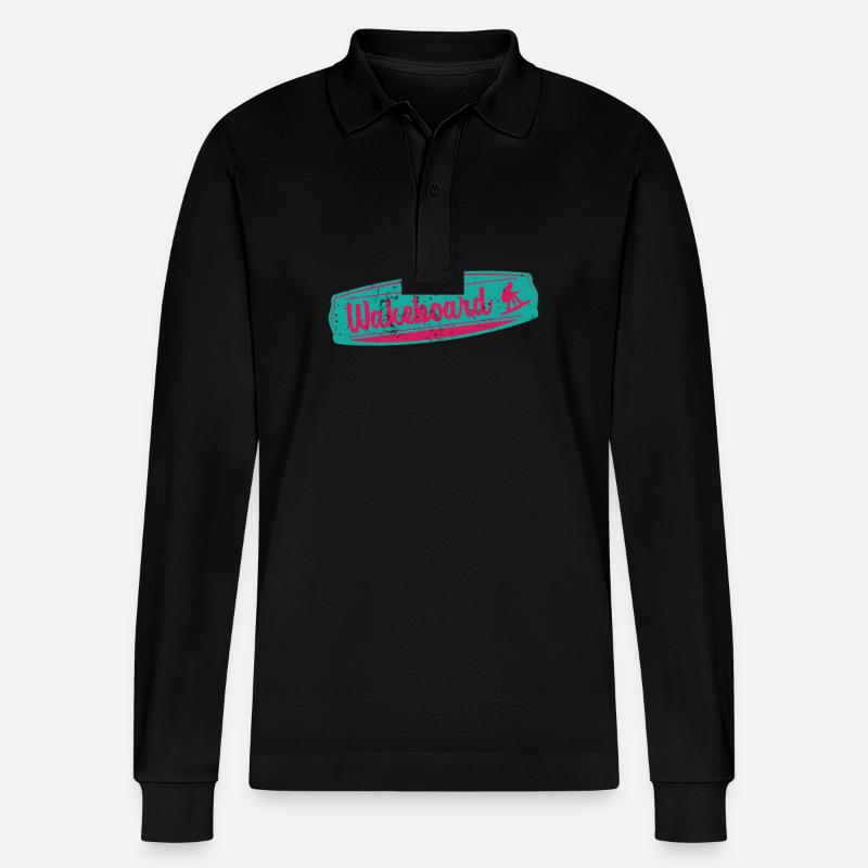 Wakeboard - Stanley/Stella Unisex Bio-Langarm-Poloshirt Prepster - Schwarz